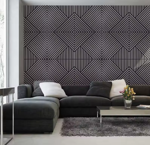 Panneaux acoustiques muraux insonorisants en placage de bois hexagonal auto-adhésifs modernes de haute densité pour la vente en gros - Product Image 2