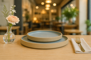 Premium Minimalist Matte Blue <b>Ceramic</b> Dinner <b>Plate</b> – Modern Round Stoneware Serving <b>Plate</b> for Everyday Dining & Home Decor - Product Image 5