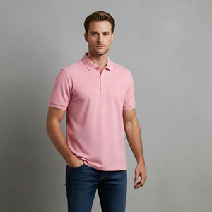 Polos de hombre de alta calidad, lisos, casuales, de tela piqué, de color sólido, para golf, con logotipo bordado personalizado, estilo streetwear. - Product Image 3