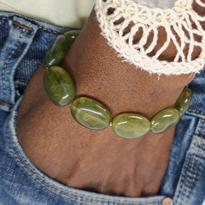 Bracelets élastiques faits main en perles de résine géométriques irrégulières exagérées et perles acryliques ovales, cadeaux pour femmes, artisanat en résine - Product Image 4