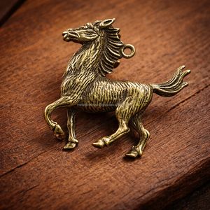 พวงกุญแจรูปม้าทองเหลืองวินเทจ ดีไซน์รูปสัตว์ วัสดุโลหะ ทนทาน ใช้ตกแต่งได้ เป็นของขวัญ - Product Image 2