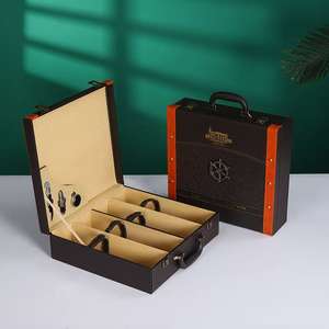 Caja de Presentación de Vino de Cuero para 2 Botellas, Venta al Por Mayor de Fábrica, Caja de Regalo para Vino, Empaquetado y Personalización - Product Image 4