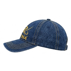 Gorra de Béisbol RIZNA de Mezclilla Twill, 6 Paneles, Ajustable, Unisex, Estilo Casual Vintage, Lavada, con Logotipo Bordado en 3D en el Panel Frontal, Azul, Algodón, Metal - Product Image 1