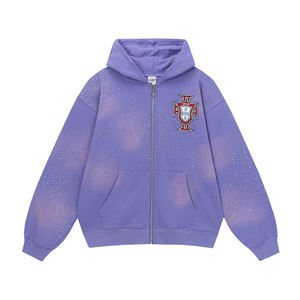 Nuevas sudaderas con capucha y cremallera frontal con pedrería para hombre y mujer, tipo cárdigan, de felpa de algodón, con diseño de diamantes, para otoño. - Product Image 3