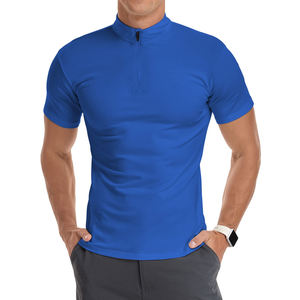 Quarter Zipper Up Muscle Fit Short Sleeve <b>T</b>-<b>Shirts</b> Custom OEM Design Quicky Dry <b>T</b>-<b>Shirt</b> Cotton Regular Fit <b>Shirt</b> For <b>Men</b> - Product Image 6