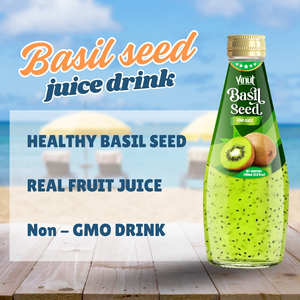 Boisson aux graines de basilic saveur Kiwi 290ml Échantillon gratuit Fabricant OEM ODM Marque privée Vente en gros ISO - Product Image 6
