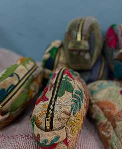 New Block Print Multicolor Floral Print Quilted Makeup Bag Cotton Cosmetic Travel Bag Women Toiletry Bag - Product Image 3
