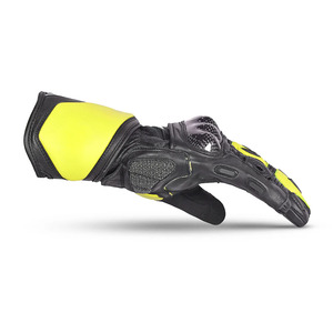 Factory Direct Genuine Leather Motorcycle <b>Gloves</b> with Polyurethane Coating Full Finger Hook Loop Closure Protective Moto Gear - Product Image 2