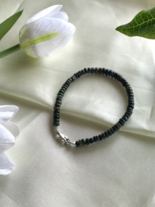 Black Ethopian Opal <b>Bracelet</b> Dark Beaded Choker <b>Bracelet</b> Unisex Minimalist Crystal <b>Bracelet</b> Handmade Black <b>Gemstone</b> <b>Bracelet</b> - Product Image 4