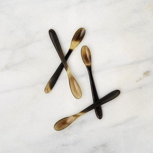 Horn Spoon for Serving Jams Herbal Powders Salt or Organic Cosmetics in Natural horn spoon and wood spoon flatware cutlery - Product Image 2