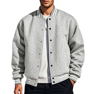 Chaquetas Varsity Personalizadas para Hombre, Estilo Bomber Vintage, con Cuello Camisero, Bordado Chenille, Bloques de Color Verde, para Invierno - Product Image 1