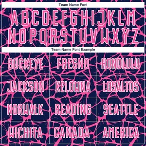 Uniforme de Fútbol Personalizado Sublimado en Azul Marino, Rosa y Blanco, con Gráfico Abstracto de Red, Transpirable, para Equipos Deportivos - Product Image 3