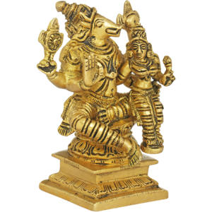 รูปปั้นทองเหลืองทำด้วยมือของวาราฮาอวตารเข้าชาติหมูป่ากับภูเดวี่สำหรับให้เป็นของขวัญทำในอินเดีย - Product Image 2