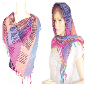 Écharpe Keffiyeh Shemagh en coton pur de qualité supérieure, tricotée à la main, motif carré Arafat, foulard religieux, motif géométrique - Product Image 2