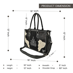 Vintage Western Floral <b>Tooled</b> <b>Leather</b> Handbag Women's Genuine <b>Leather</b> Tote Purse with Adjustable Crossbody Strap - Product Image 3
