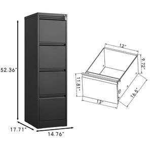 <b>4</b> <b>Drawer</b> Vertical Metal File Cabinet with Lock Home Office Organizer <b>Storage</b> Cabinet for Letter Filing - Product Image 2