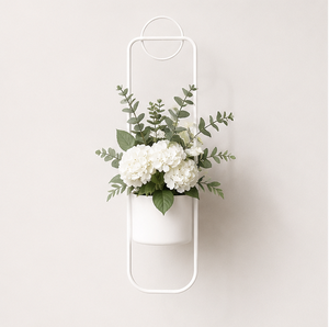 Jardinière murale moderne minimaliste en métal blanc thermolaqué, résistante à la rouille, écologique, pour plantes d'intérieur, style classique - Product Image 5