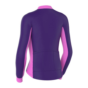 Front Sport Top Purple And Pink Long Sleeve <b>Cycling</b> And Blue Accents Four-Way Stretch Polyester Front Sport Top - Product Image 3