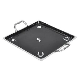 Mirror Polish Food Serving <b>Tray</b> Commercial Use Metal <b>Breakfast</b> <b>Tray</b> With Horse Bit Handle Decorative <b>Trays</b> Event Party Supplies - Product Image 5