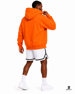Sweat à capuche orange pour homme en molleton respirant, coupe classique, avec logo sur la poche avant, style streetwear décontracté pour l'automne - Product Image 4