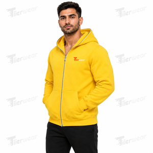 Sweat à capuche zippé intégral pour homme, coupe oversize, en molleton brossé épais, style streetwear, à manches longues - Product Image 2