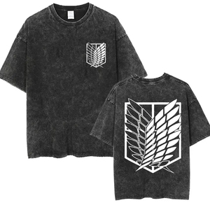 Custom Cotton Oversized <b>T</b> Shirt Japanese Fish Graphic Design <b>Back</b> Print Streetwear Loose Fit Unisex Fashion OEM Production - Product Image 2