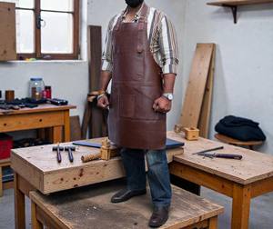 Delantal de Joyero de Cuero Auténtico, Resistente a Olores, para Protección de Piezas Pequeñas en Trabajos de Banco, Equipo Profesional para Estudio de Artesanía - Product Image 5