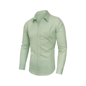 Camisa de Vestir Azul Claro Clásica para Hombre, Corte Entallado, Manga Larga, con Botones, Formal, Informal de Negocios, para Oficina, Boda, Fiesta, Premium, Elegante - Product Image 1