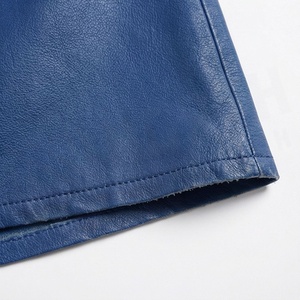 Women High Waist A-Line Faux <b>Leather</b> <b>Mini</b> <b>Skirt</b> Solid Color With Pockets Shiny Design All Seasons Wear - Product Image 6