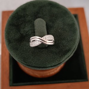 Namivaa 925 Sterling Silver <b>Cocktail</b> <b>Ring</b> Wave Design Diamond Classic Elegant Minimalist Women's Daily Wear Wedding Anniversary - Product Image 4