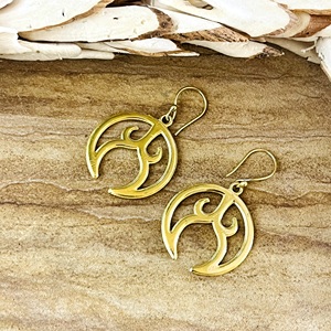 Los Mejores Pendientes de Diseño Tribal en Forma de Luna Creciente, Pendientes Bohemios de Latón para Mujer, Chapados en Oro de 18K, Luna Creciente Étnica, Venta al por Mayor/OEM - Product Image 6