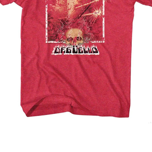LAMA T-shirt rouge pour homme avec imprimé feu et crâne, manches courtes, col rond, coupe régulière, en jersey de coton - Product Image 6