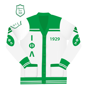 เสื้อคาร์ดิแกนปักลาย New Zeta Phi Beta คอวี สำหรับชมรมนักเรียนชายหญิง แขนยาว สีน้ำเงินขาว ลายตัวอักษร ทรงปกติ - Product Image 4