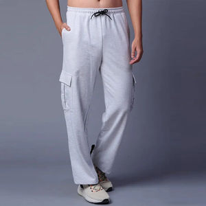 Pantalones de invierno personalizados con logo impreso, al por mayor, baratos, para hombre, tipo cargo, casuales, holgados, de algodón, joggers, apilados, de chándal. - Product Image 1