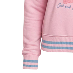 Sweat-shirt côtelé Lurex Jack and Jill rose pour femme, haut décontracté élégant en molleton bouclette à épaules dénudées avec bordure côtelée - Product Image 4