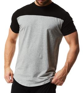 T-shirt à manches courtes pour hommes, vêtement de rue, slim et décontracté, à la mode, jogging, avec ourlet incurvé, vente en gros, 2019 - Product Image 3