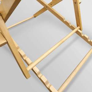 Modern Adjustable Foldable Sling Chair with Solid Wood and Stainless Steel <b>Frame</b> Natural <b>Canvas</b> for Outdoor Garden Use - Product Image 3