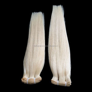 Cheveux blonds en trame 18 pouces 100% humains Remy, cuticules alignées, sans nœuds, lisses, ondulation naturelle, afro, double trame machine, haute qualité - Product Image 5