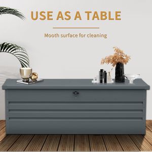 260-Gallon Metal Outdoor Deck <b>Box</b> Waterproof Extra Large Patio <b>Storage</b> with <b>Lockable</b> Containers for Patio Furniture - Product Image 4