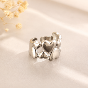 Bague pour femme en argent plaqué 18 carats, motif cœur massif et bombé, design tendance et élégant, vente en gros, dernière création, bijoux de luxe les plus vendus - Product Image 4