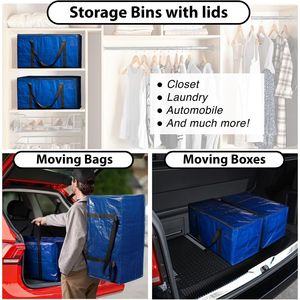 Heavy Duty <b>Moving</b> Bags with Backpack Straps Zippers & Handles Large Storage <b>Boxes</b> for College - Product Image 2