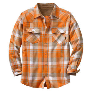 Camisas a cuadros clásicas con logotipo personalizado al por mayor, camisa de franela para hombre de otoño, camisa a cuadros de manga larga y camisa cómoda - Product Image 1