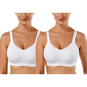 Sujetador Deportivo con Cuello en V para Mujer, Soporte Medio, Transpirable, de Secado Rápido, para Yoga, Fitness, Running, Negro, Spandex, Poliéster - Product Image 4