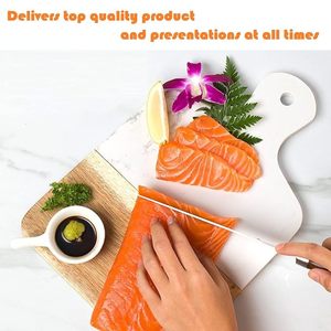 Planche à découper élégante en marbre et bois naturel, artisanale, pour servir et hacher - Product Image 3