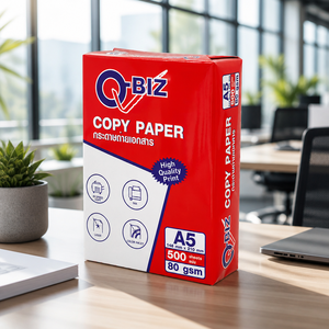 กระดาษถ่ายเอกสาร Q-BIZ A5 80 แกรม/70 แกรม สีขาว 500 แผ่น สำหรับเครื่องพิมพ์เลเซอร์และอิงค์เจ็ท - Product Image 6