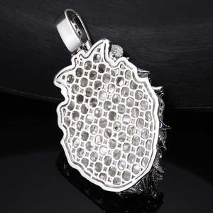 Colgante de Plata 925 con Cara de León y Diamantes de Moissanita Incoloros Chapados en Oro, Estilo Hip Hop, Joyería Fina, Colgantes y Dijes - Product Image 6