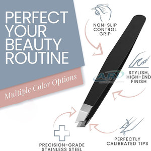 แหนบคิ้วมืออาชีพสำหรับการกำจัดขนและตกแต่งใบหน้า แหนบคิ้วสแตนเลส - Product Image 3