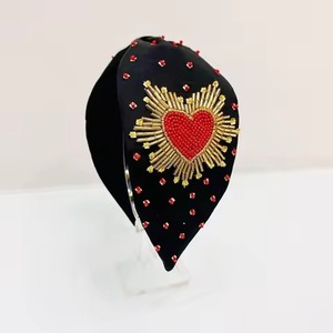 Serre-tête de luxe en perles de rocaille pour tenues décontractées, serre-tête brodé à la main et perlé artistiquement pour femmes - Product Image 5