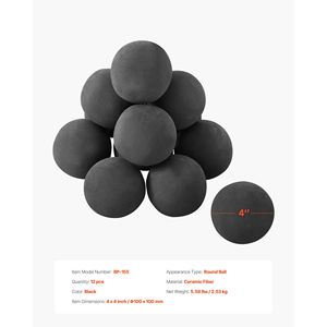 Bolas de Fuego de Cerámica de 4 Pulgadas, 12 Piezas, Piedras de Fuego Redondas Reutilizables, Rocas de Lava para Uso en Interiores y Exteriores, Rocas Decorativas para Fogatas - Product Image 5