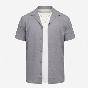 เสื้อเชิ้ตแขนสั้นผู้ชาย ผ้าโพลีเอสเตอร์ สวมใส่สบาย ทรงปกติ ราคาถูกที่สุด - Product Image 1
